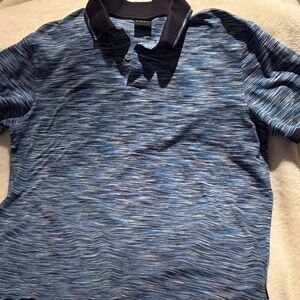 Bugatti Blue Textured Polo Shirt